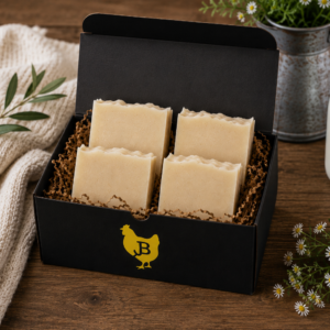 Four bars of Jersey Bird Homestead goat's milk soap — sampler pack