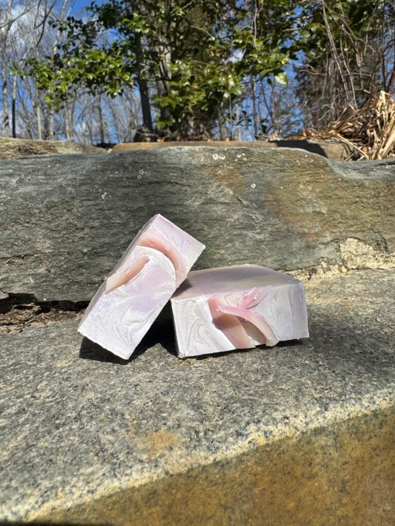 Handcrafted Love Spell goat's milk soap bar from Jersey Bird Homestead Nigerian Dwarf goats