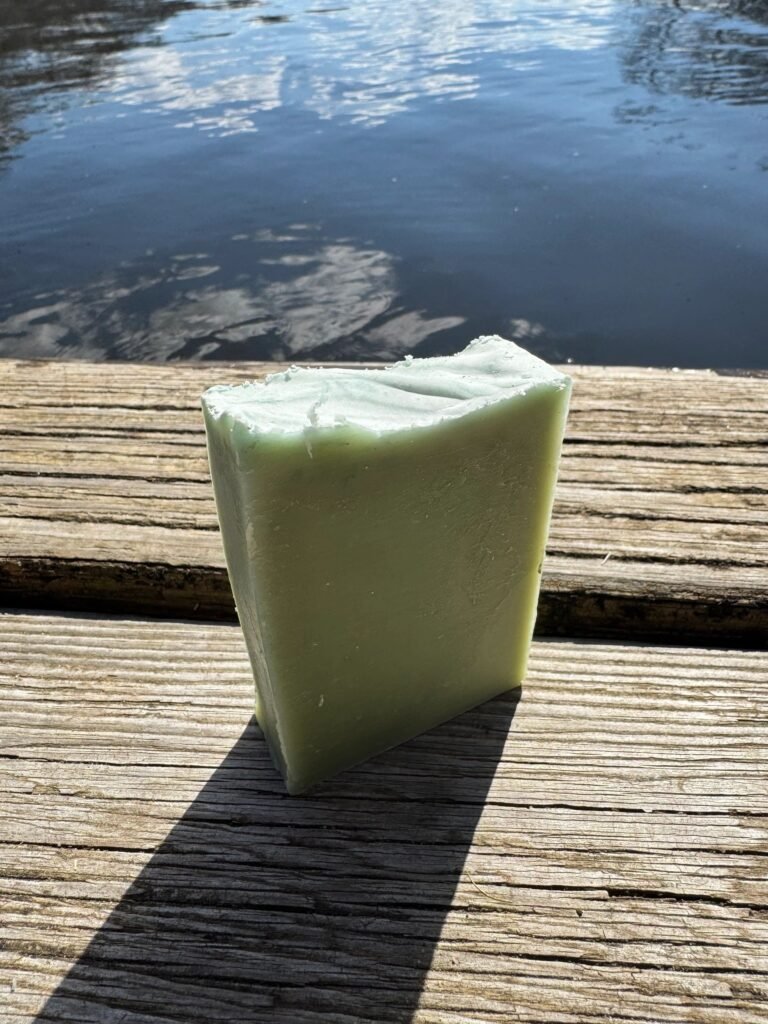 Handcrafted Jersey Pine Barrens goat's milk soap bar from Jersey Bird Homestead Nigerian Dwarf goats